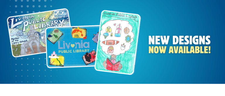 An image showing all three of the winning library card designs.