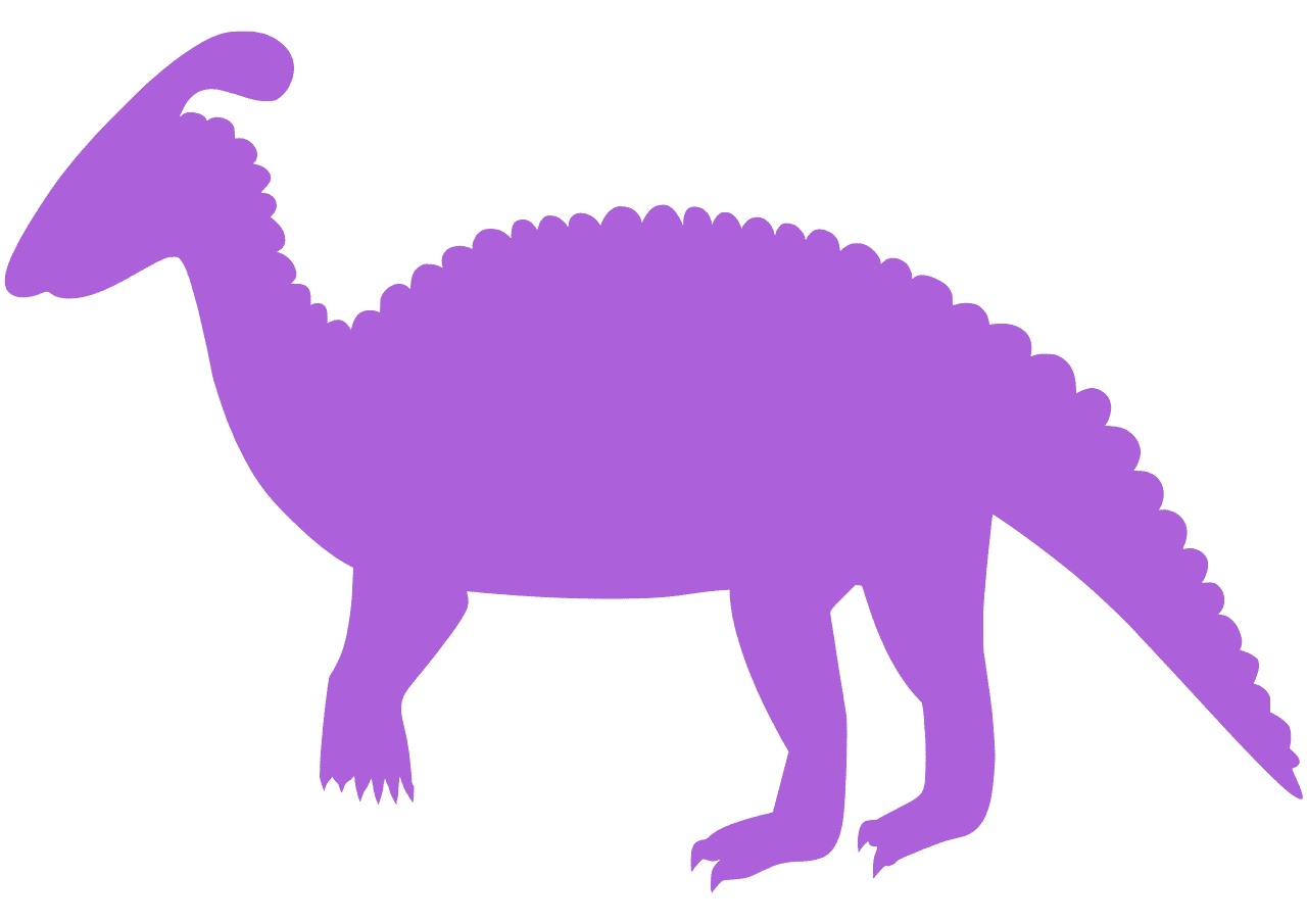 illustration of a purple parasaurolophus