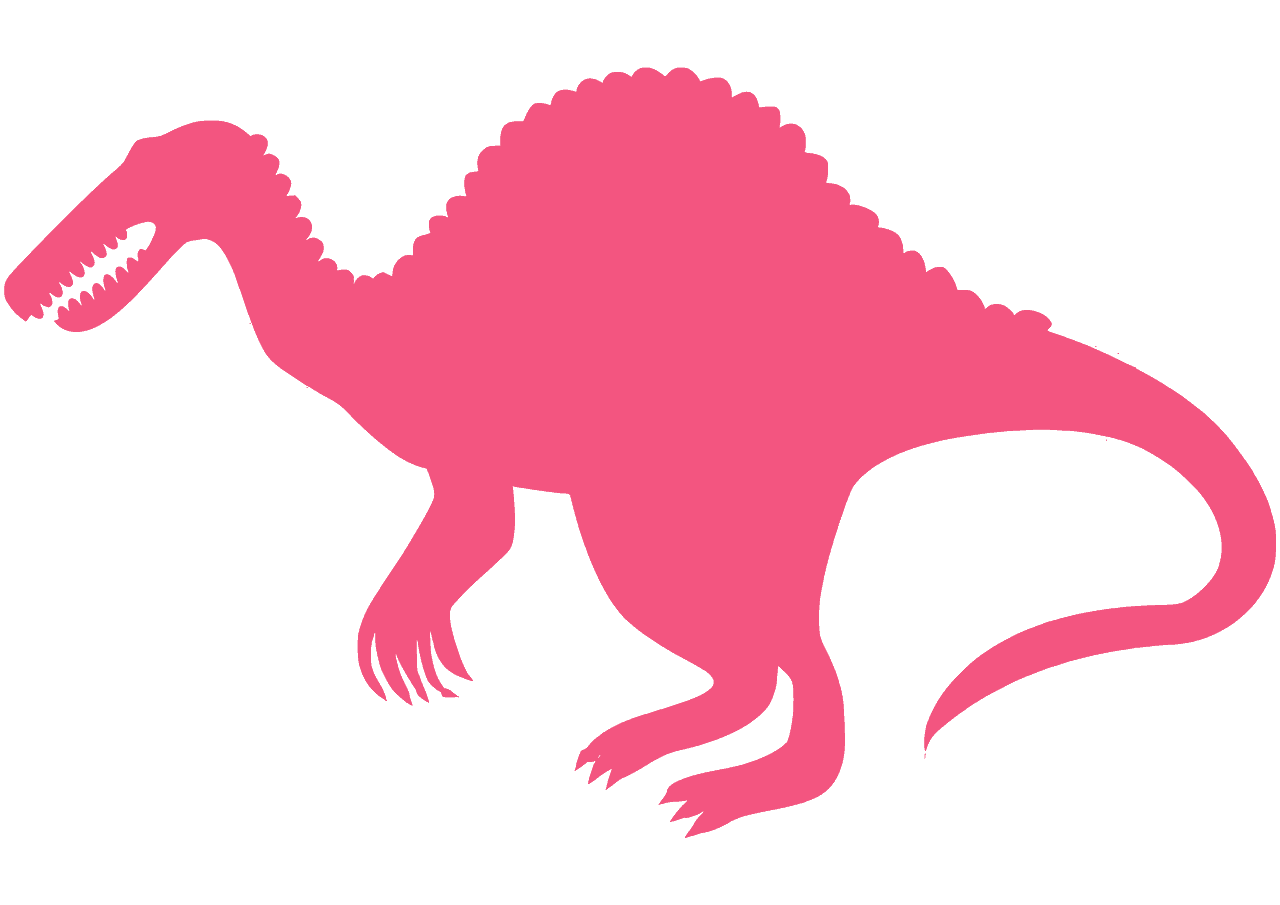 illustration of a pink spinosaurus