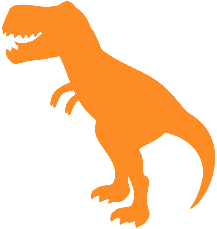 illustration of an orange T-Rex
