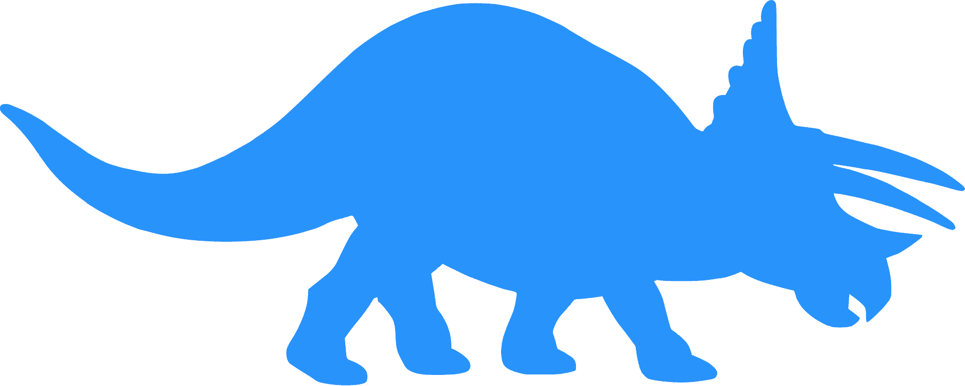 illustration of a blue triceratops
